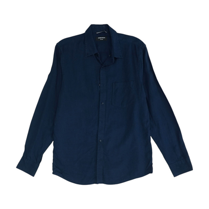 Navy Solid Long Sleeve Button Down