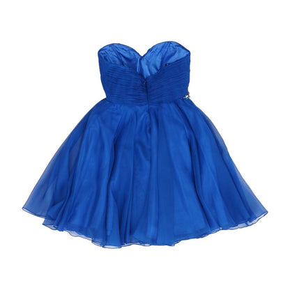 Blue Solid Mini Dress