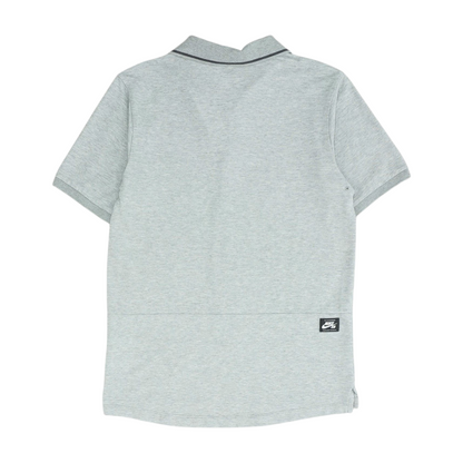Gray Solid Short Sleeve Polo