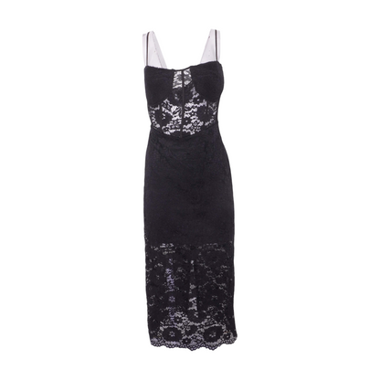 Black Floral Midi Dress