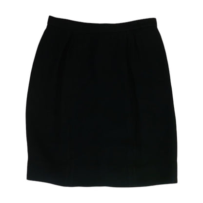 Vintage Black Solid Midi Skirt