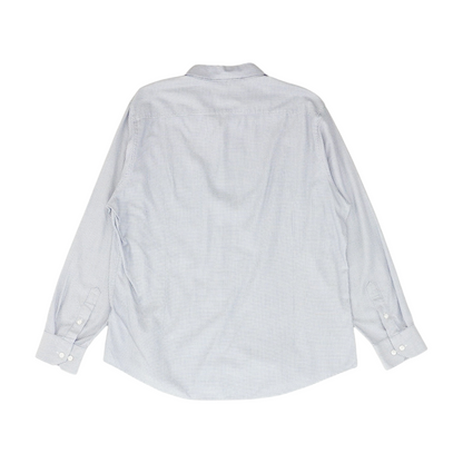 Blue Geometric Long Sleeve Button Down