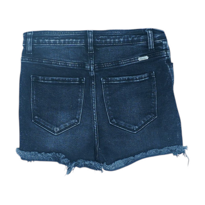 Black Solid Denim Shorts
