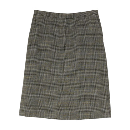 Charcoal Plaid Midi Skirt