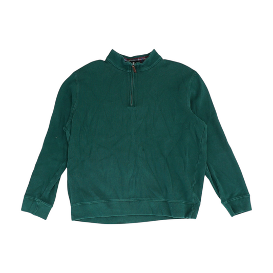 Green Tall Solid 1/4 Zip Pullover