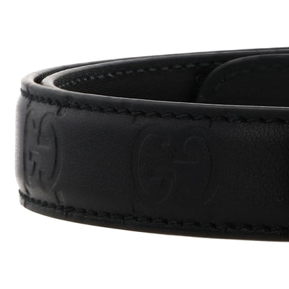 Black Belt with Interlocking G Buckle in GG Leather