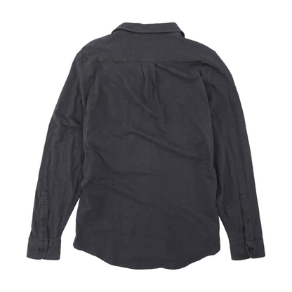 Gray Solid Flannel Button Down