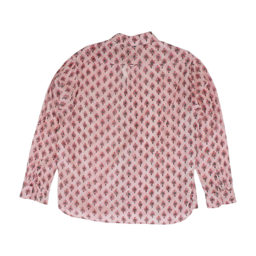 Pink Print Long Sleeve Button Down