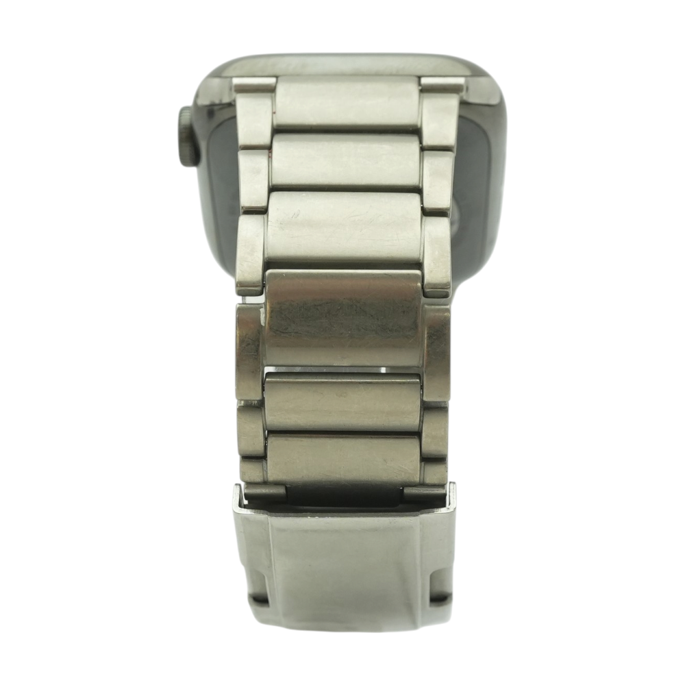 44mm Series 6 Black Smartwatch Silver Band Medium