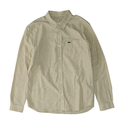 Cream Check Long Sleeve Button Down