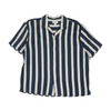 Navy Striped Short Sleeve Button Down