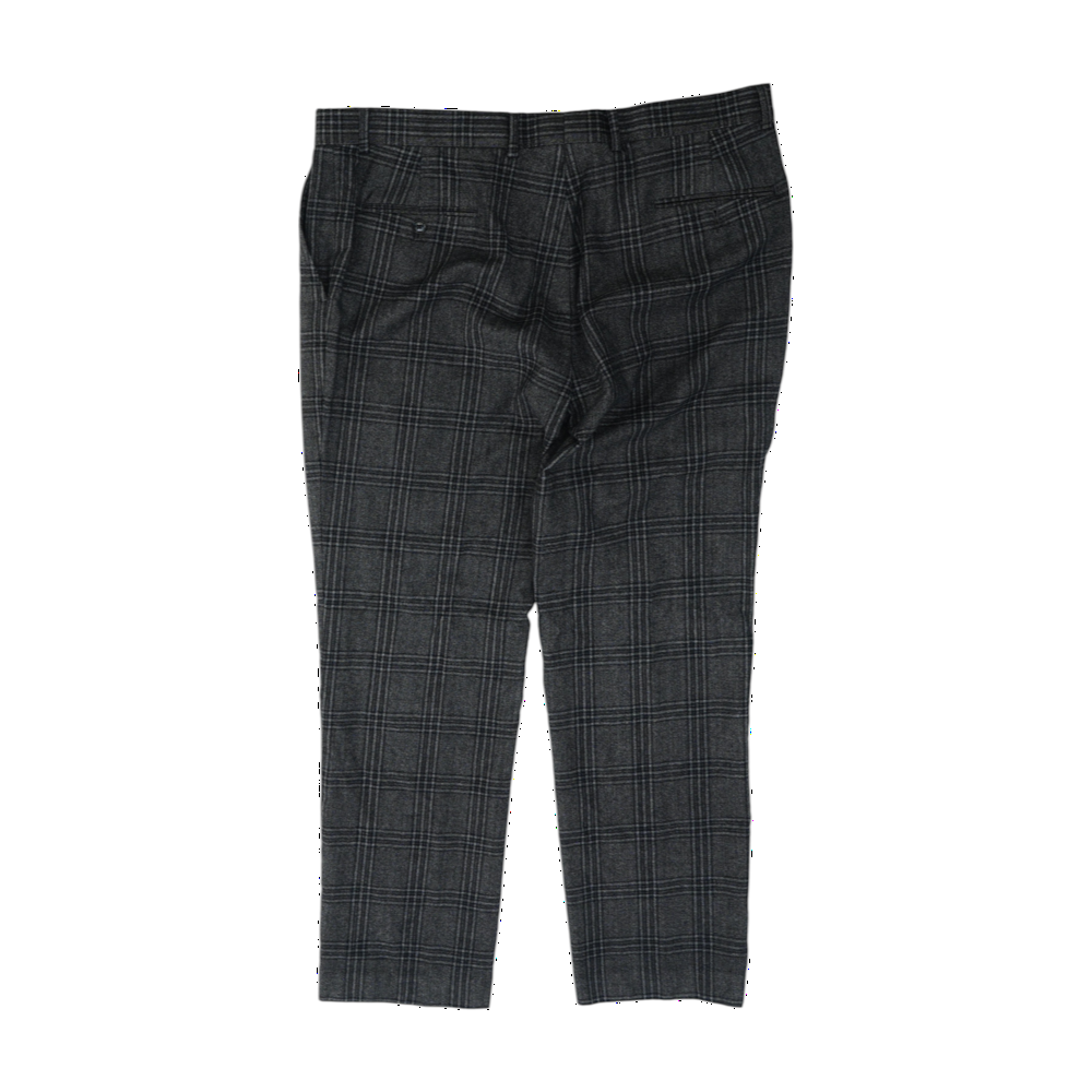 Gray Plaid Regular Pants