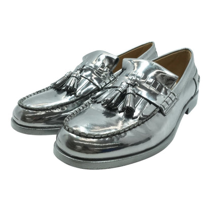 Silver Leather Loafer Dress Shoes