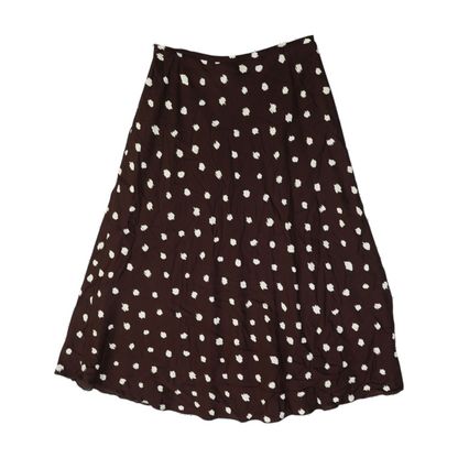 Brown Polka Dot Midi Skirt
