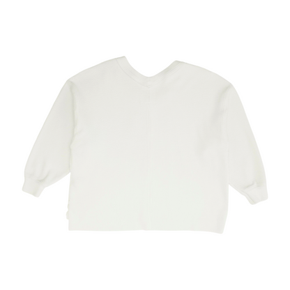 White Solid Sweatshirt Pullover