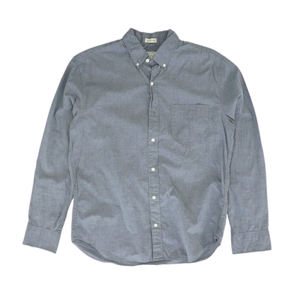 Gray Solid Long Sleeve Button Down