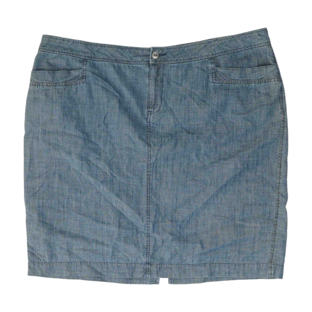 Blue Plus Size Mini Skirt