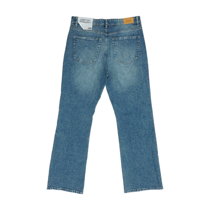 Blue Solid Straight Jeans