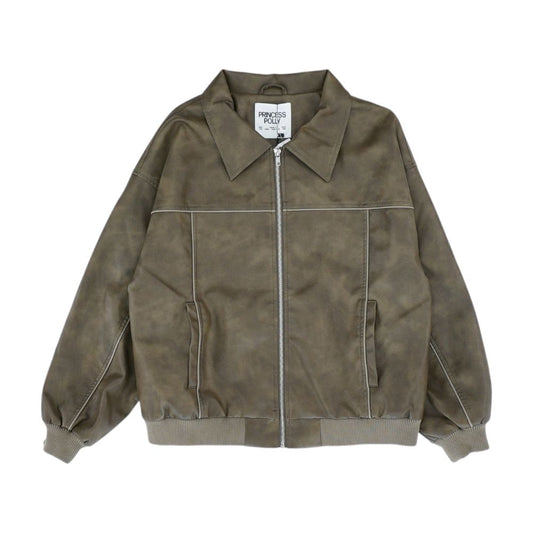 Brown Faux Leather Jacket