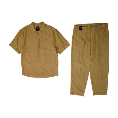 Tan Solid Pant Set