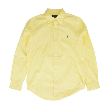 Yellow Solid Long Sleeve Button Down