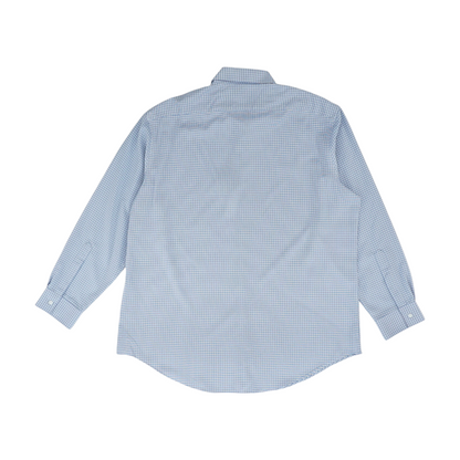 Blue Abstract Long Sleeve Button Down