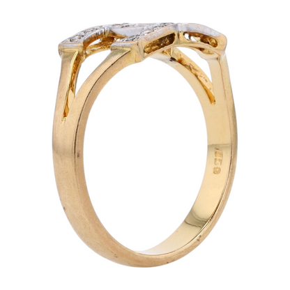 14K Yellow Gold Diamond Fashion Ring