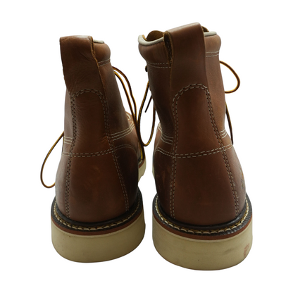 Brown 6" Moc Safety Toe Lace-Up Work Boots