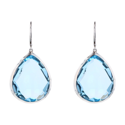 Sterling Silver Topaz Dangle Earrings