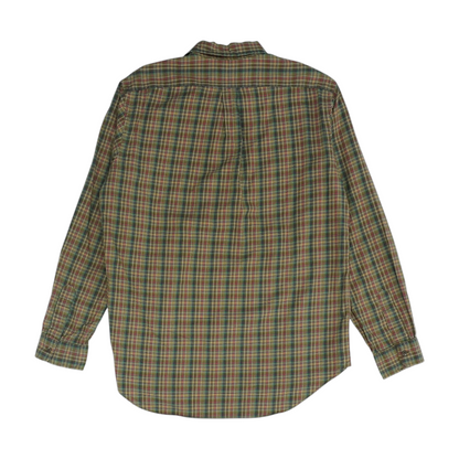 Green Plaid Long Sleeve Button Down