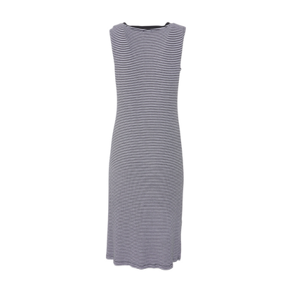 Black Petite Striped Midi Dress
