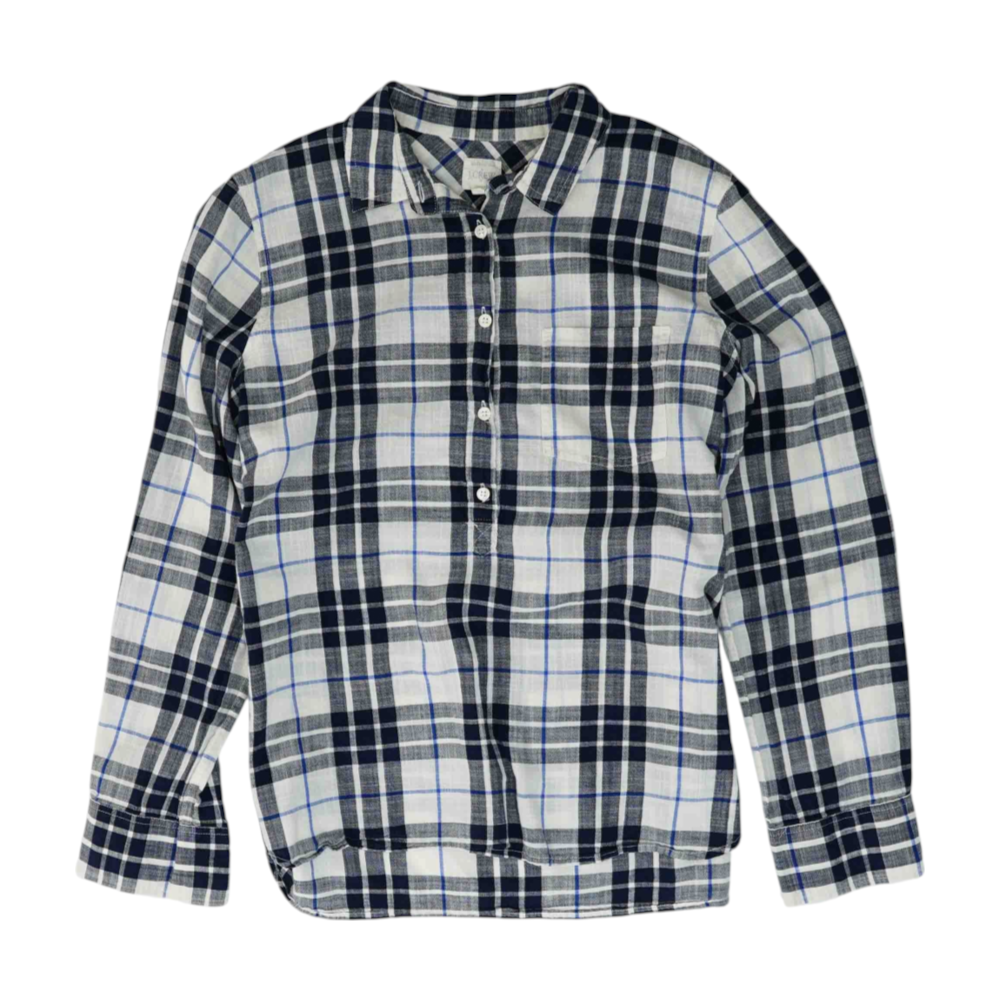 Navy Plaid Button Down