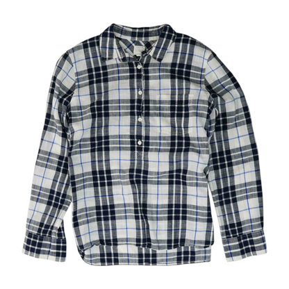 Navy Plaid Button Down