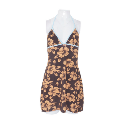 Brown Floral Mini Dress