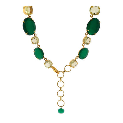 Costume Green Onyx Statement Necklace