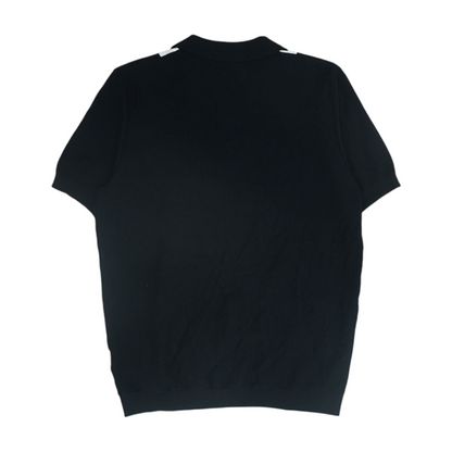 Black Striped Short Sleeve Polo