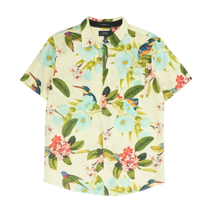 Green Tropical Short Sleeve Button Down