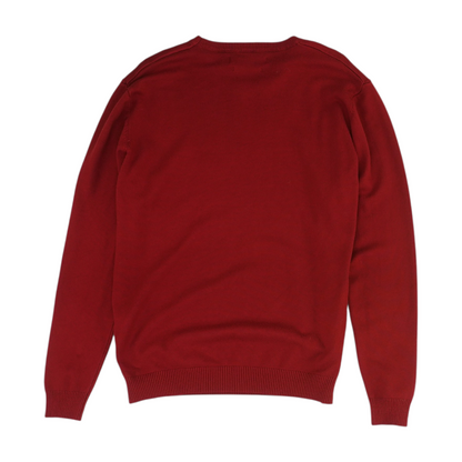 Red Solid Pullover Sweater