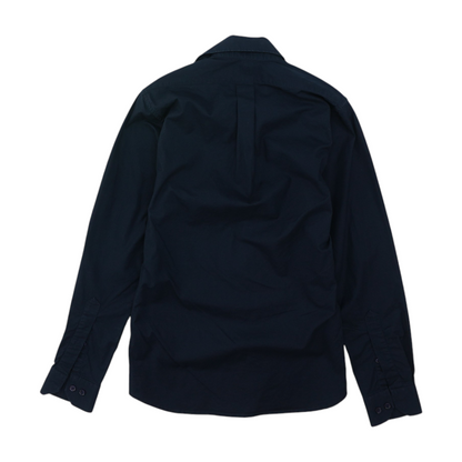 Black Solid Long Sleeve Button Down