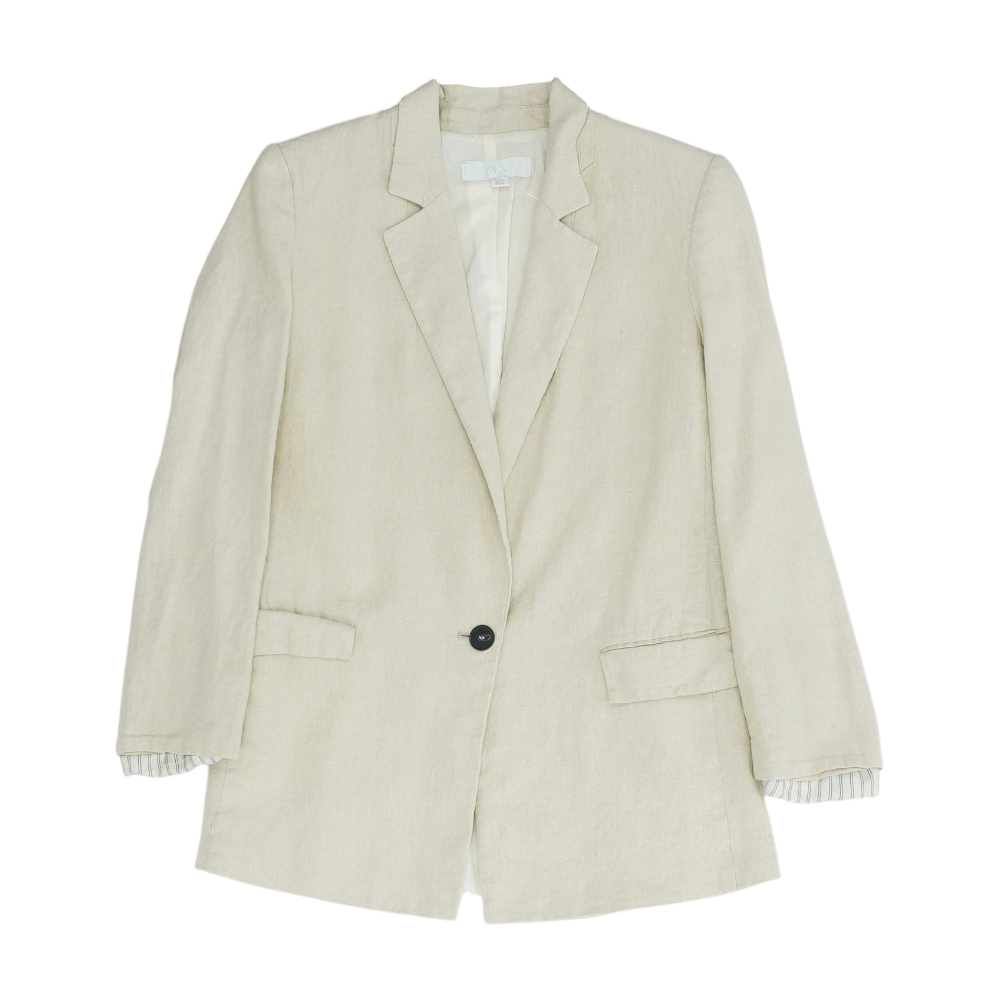 Cream Solid Blazer