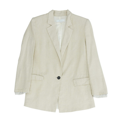 Cream Solid Blazer