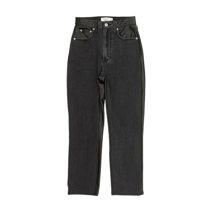 Black Solid Five Pocket Pants
