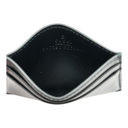 Black Leather Logo Card Case