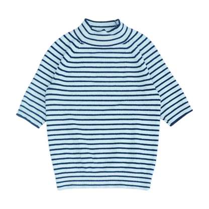 White Striped Pullover Sweater