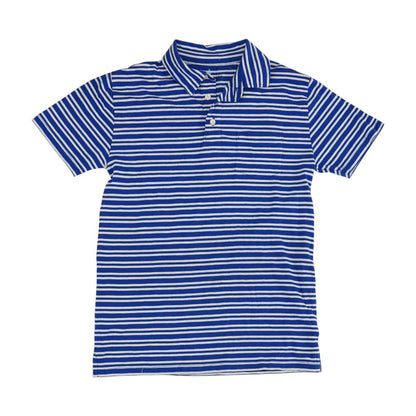 Blue Striped Short Sleeve Polo