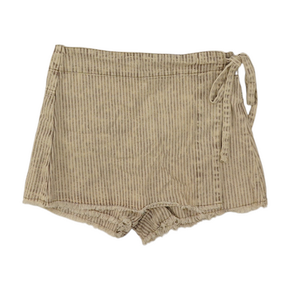 Beige Striped Mini Skort