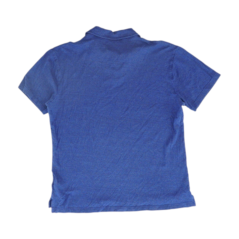 Blue Solid Short Sleeve Polo