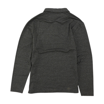 Gray Solid Long Sleeve Polo