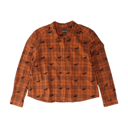Orange Plaid Button Down