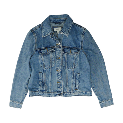 Blue Solid Denim Jacket